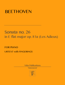 Beethoven. Sonata no. 26 in E flat major op. 81a, (Les Adieux)