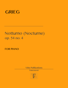 Grieg. Notturno (Nocturne), op. 54 no. 4